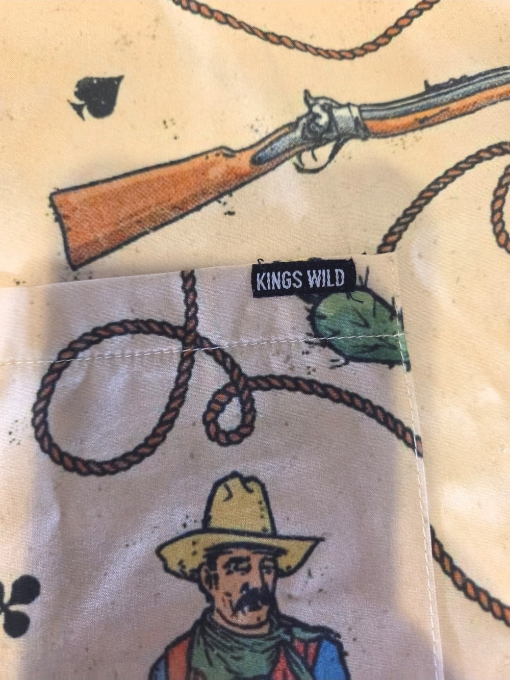 Kings Wild Threads Cowboy Western All Over Print Button Up Shirt Large Rodeo - Picture 5 of 10